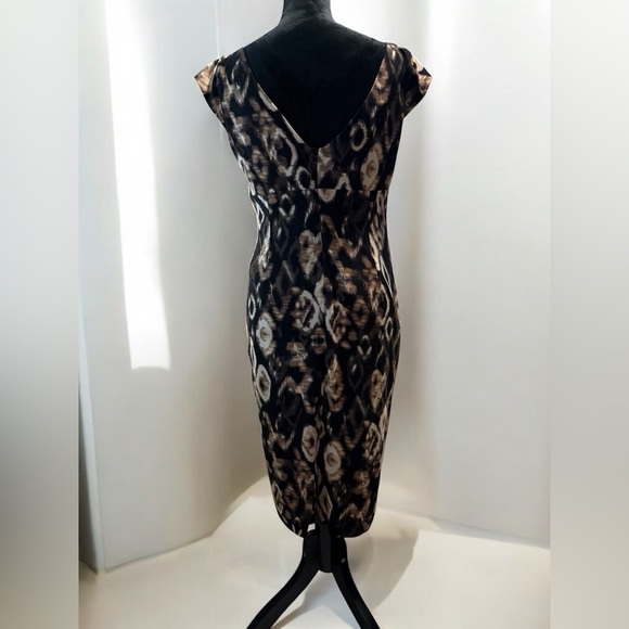 Jones New York Black and Tan Sheath Midi Dress - Picture 2 of 3